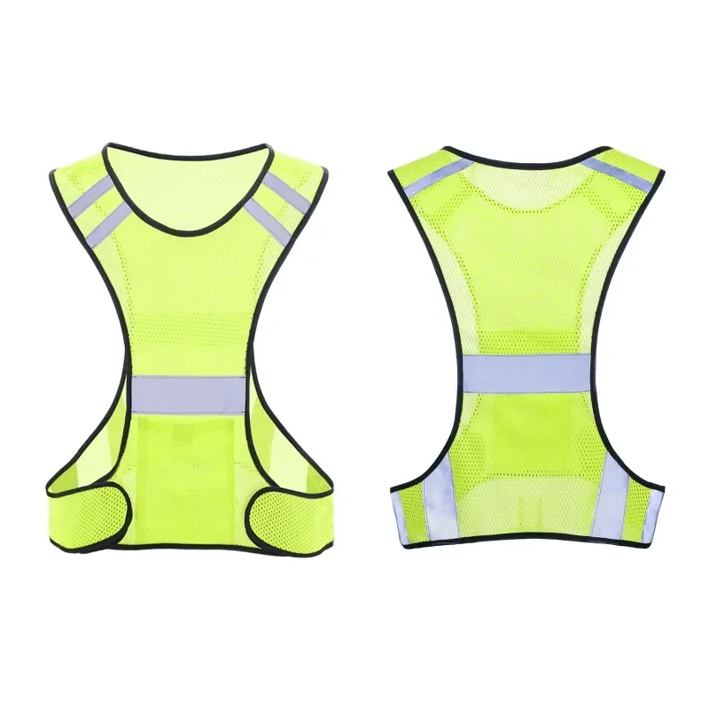 Car Motorcycle Reflective Safety Vests Lightweight Adjustable Elastic Jacket Hi Vis Reflective Strips for Running Cycling