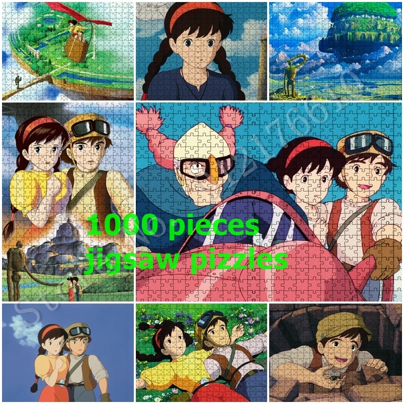 

Japanese Anime Jigsaw Puzzles for Adult Castle In The Sky 1000 Pieces Paper Puzzle Decompression Toys DIY Game Gift Decoration