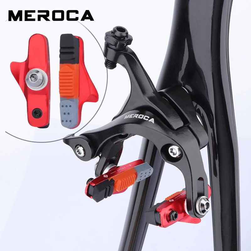 MEROCA road bicycle brake pads V shaped brake pads with mud grooves