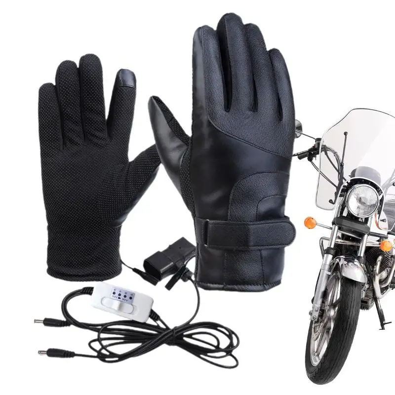 

2pcs Waterproof Motorcycle Heated Gloves Adjustable Plug and Play Hot Hands Thermal Hand Gloves Outdoor Sports Hand Warmers