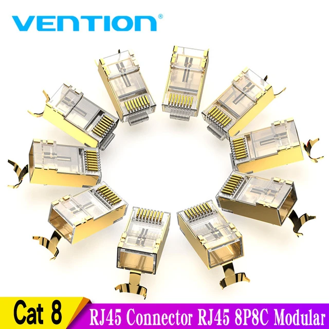 Vention RJ45 Connector Cat8 RJ45 8P8C Modular Ethernet Cable Cat 8 FTP Head  Plug Gold Plated