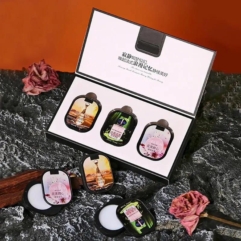 3Pcs/set Women Dating Solid Fragrance balm kit Mild Lasting Aroma Deodorant Fragrances Body Antiperspirants Alcohol Free