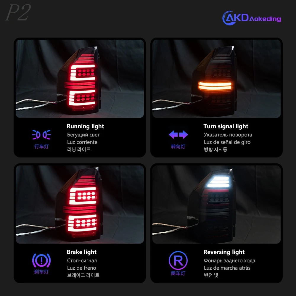 파제로 V97 V87 2006-2020 용 테일 라이트, 리어 램프, 후면 LED 조명, 자동차 액세서리, V73 V75 V77, 미등