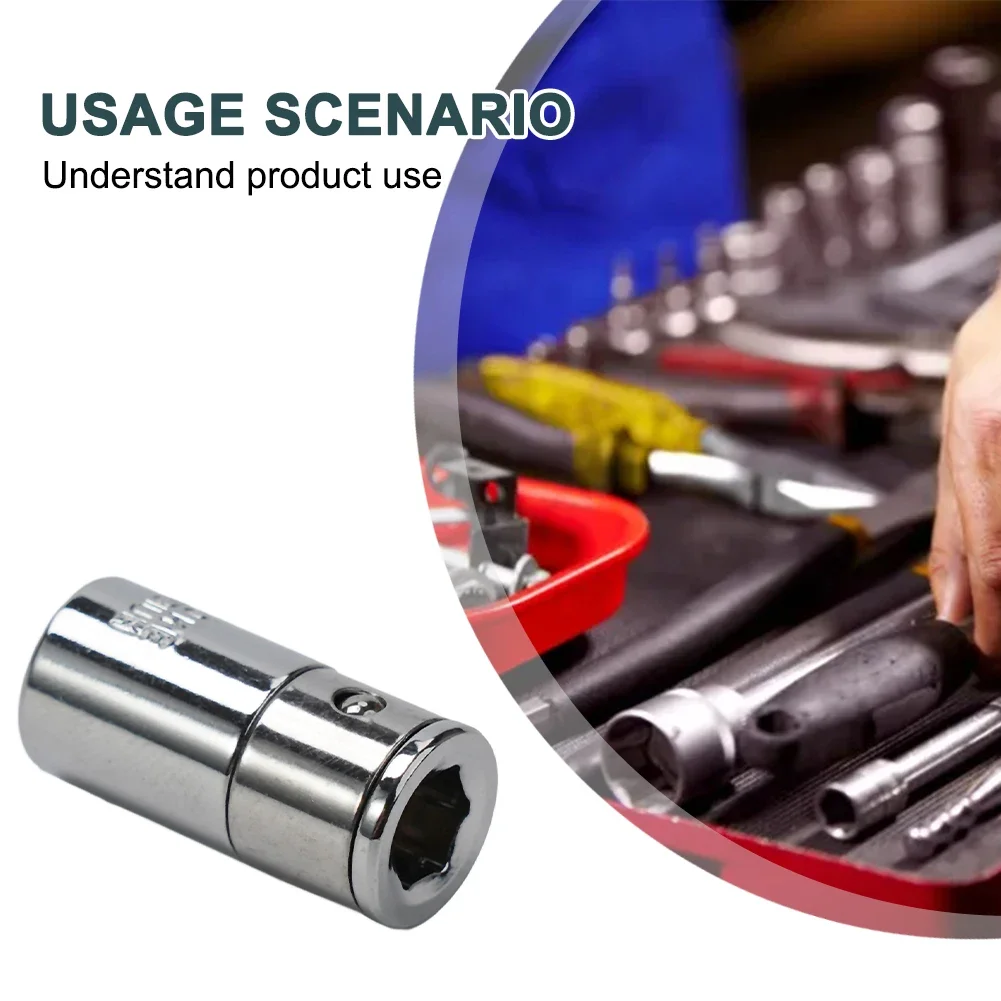 

1/4" Ratchet Socket Adapter 6.3mm Square Drive To 1/4" Hex Shank Socket Bits Converter Quick Release Screwdriver Holder Adapter