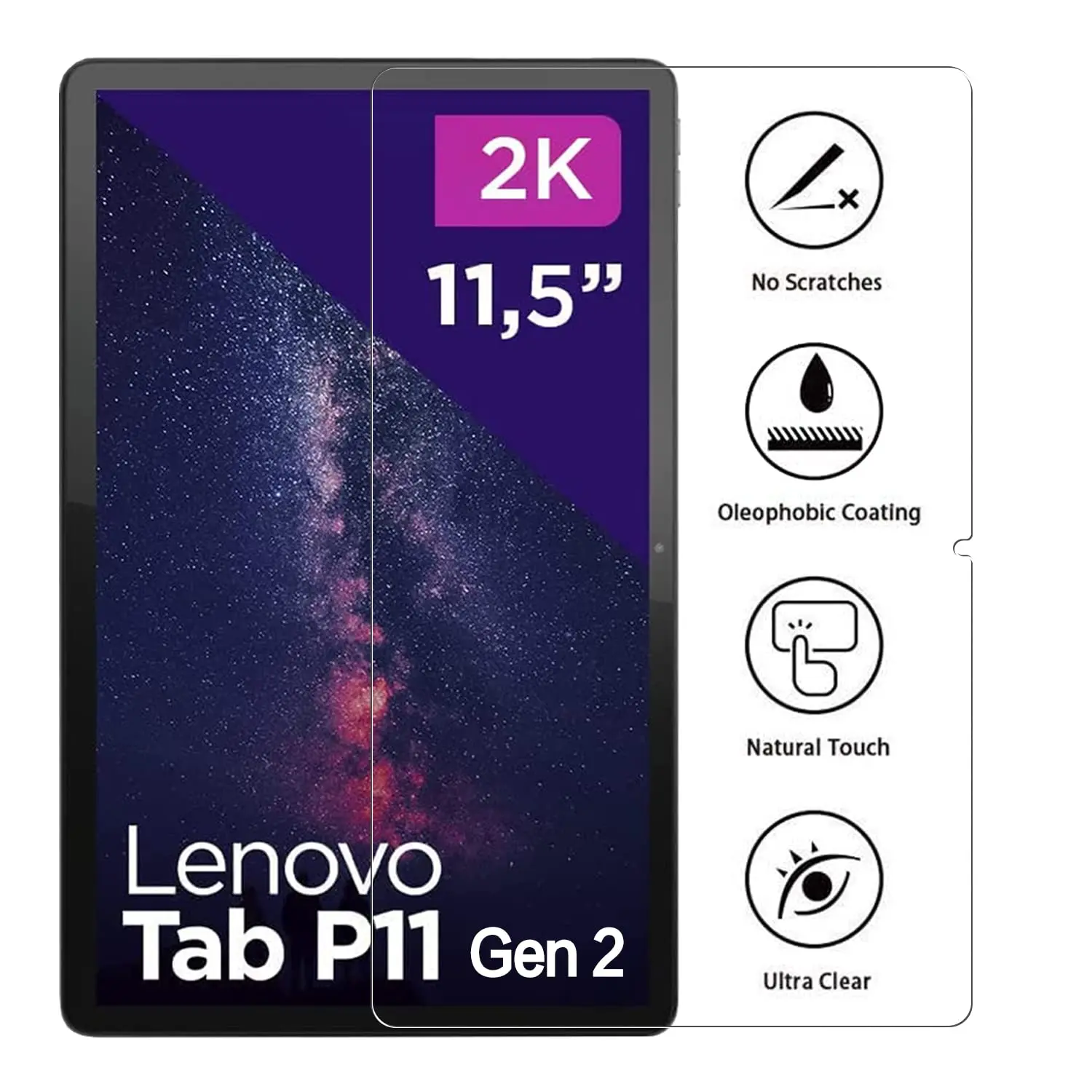 Screen Protector for Lenovo Tab P11 2nd Gen (11.5") Tempered Glass Film for Lenovo Tab P11 Gen 2 TB-350FU TB-350XC images - 6