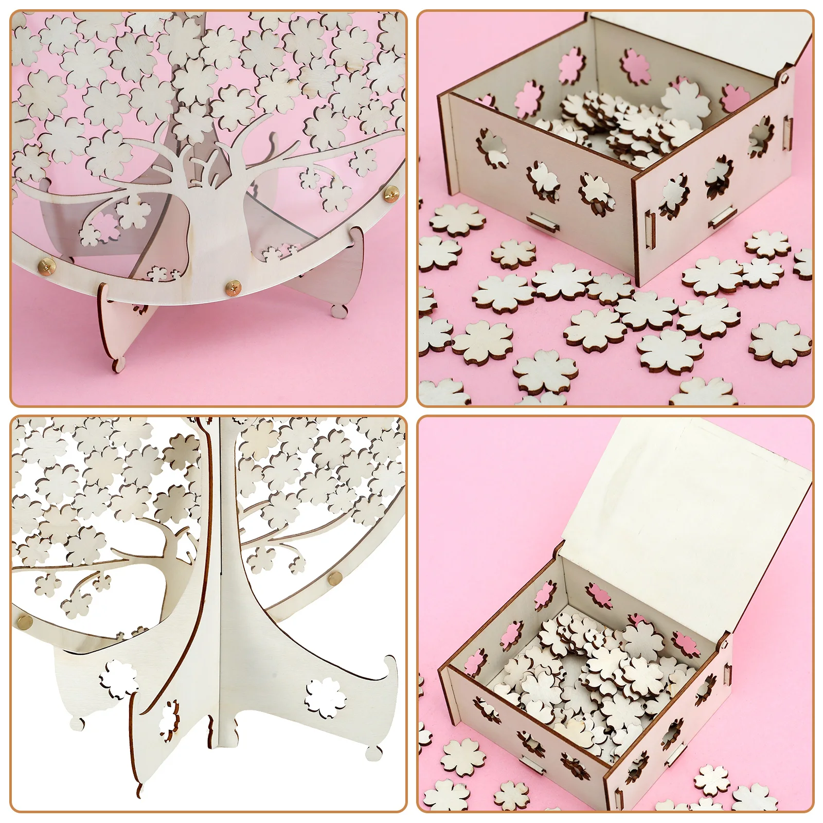 Wedding Guest Book Set Storage Box Wooden Guest Book Drop Box Personalized Wedding Decor Alternative