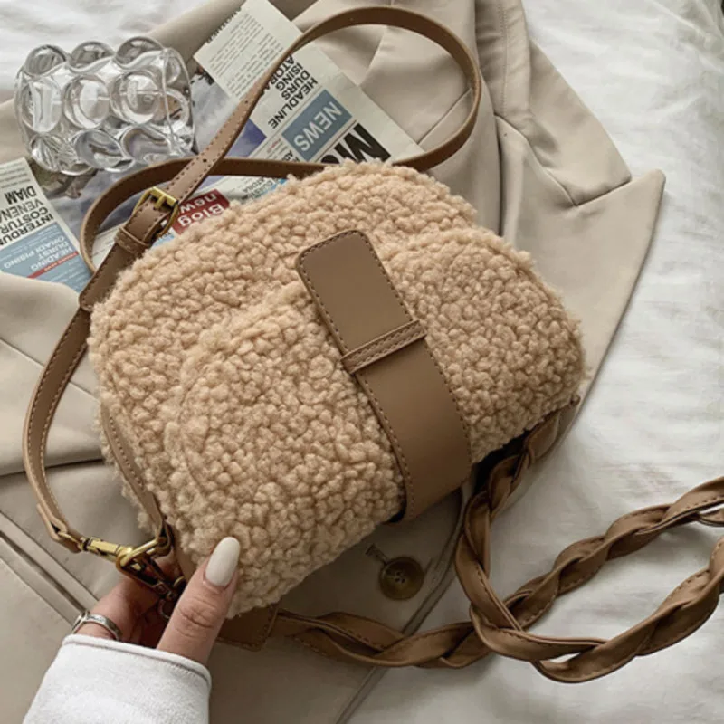 Plush Hair One New Lamb Shoulder Bag Popular Classic Style For Woman High-Quality Messenger Versatile Luxury Crossbody Exquisite