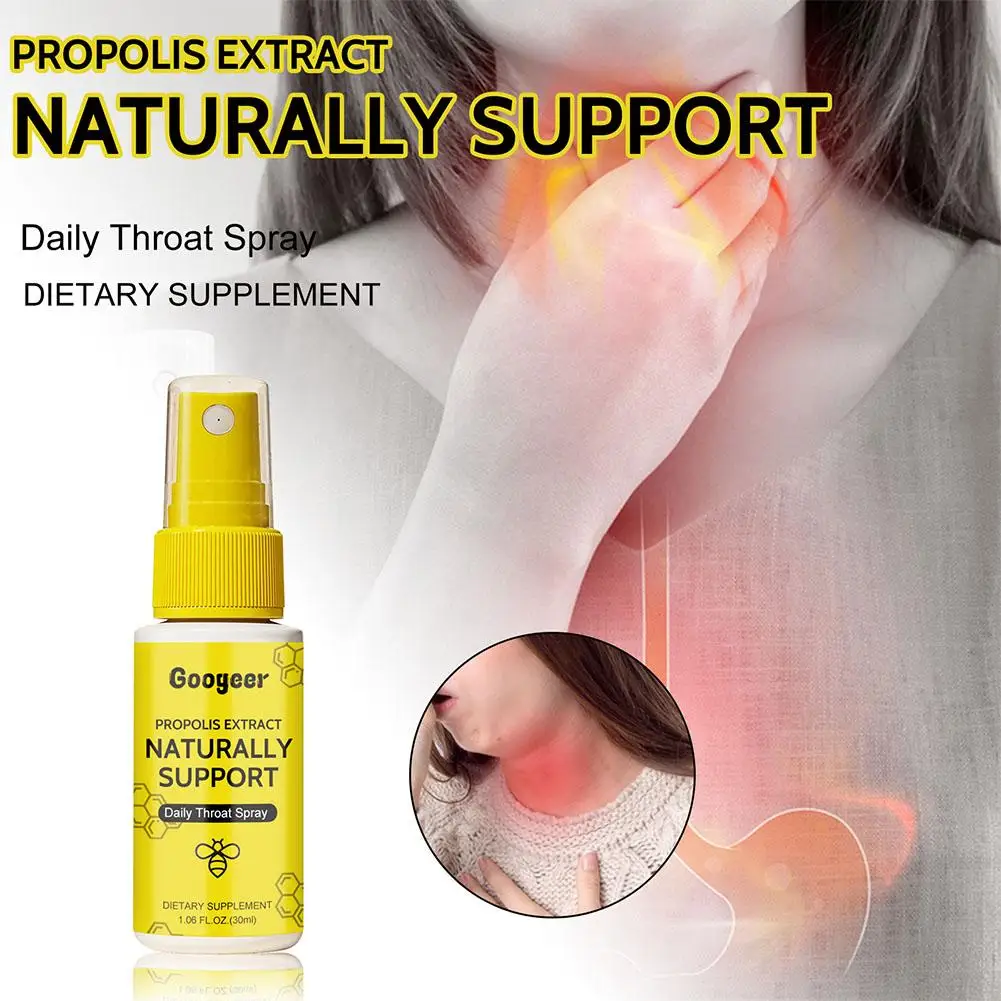 30Ml Spray Per La Gola Estratto Di Propoli Naturale Elimina Spray Cura Secca Tosse Gola Disfagia Prurito Alleviare Il Disagio Bocca S V9Z8
