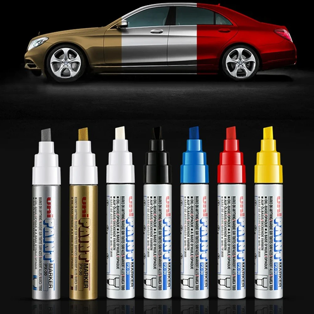 1pcs Japan UNI Paint Pen Marking Pen PX-30 4.0-8.5mm Permanent Oblique Coarse Head oil-based Graffiti Touch Up Office Supplies 4
