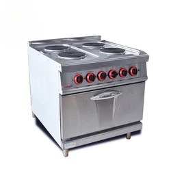 Commercial 13.9KW Customized Vertical 4 Head Food Cooker Electric Cooking Stove With Oven