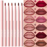 6pcs Mist Cream Lipliner, Velvet Texture Does Not Pull Out, Easy To Apply, Not Easy To Smudge, Simple To Outline The Lip Shape 2