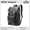 BOPAI Leather backpack casual backpack, first layer cowhide backpack  men's backpack, multi-functional backpack 15.6 inch comp 1