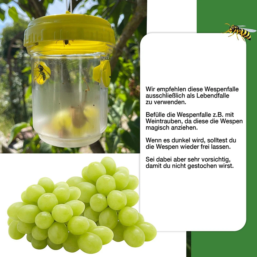 

Lure Wasp Traps 13 Cm 3pcs/set Against Bees Hornets Attractant Defense For Hanging Plastic Protection Practical