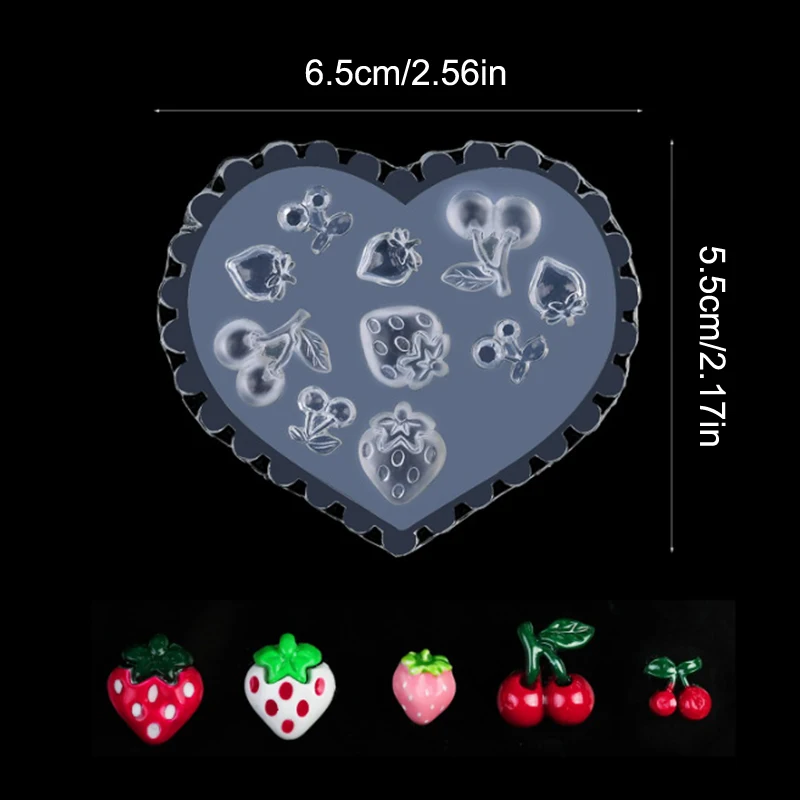 1pcs 바다 테마 바다 쉘 금붕어 불가사리 체리 딸기 3D 아크릴 네일 금형 네일 장식 DIY 실리콘 매니큐어 금형