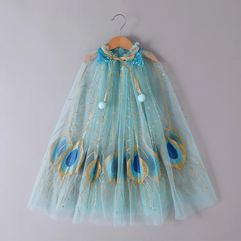 Magischer Glitzer-Umhang für Mädchen, glitzernder Pailletten-Prinzessinnen-Umhang mit Knopfverschluss, geeignet für Verkleidung, Party, Abschlussball, Show und Geschenk – Detail 23