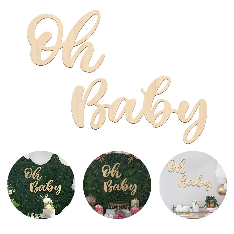 Oh Baby Wooden Sign Wall Letter Sign Boy Girl Baby Shower Decoraion Birthday Party Decor Gender Reveal Party Photobooth Props