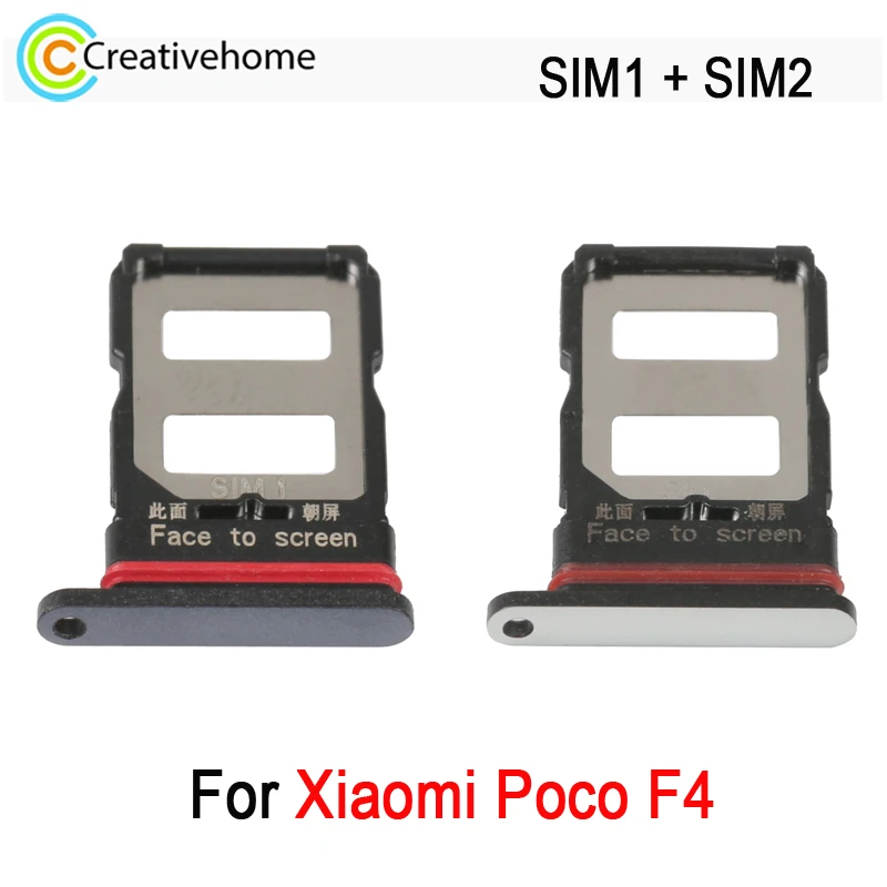 

Лоток для двух SIM-карт для Xiaomi Poco F4, SIM1 + SIM2 лоток для карт Запасная часть