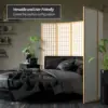 ORIENTAL Furniture 6 ft. Tall Window Pane Shoji Screen - Natural - 4 Panels 3