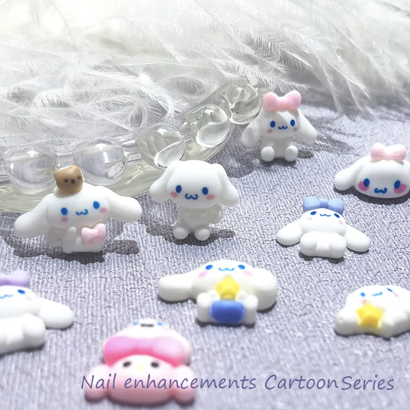 50pcs Sanrioed Hello Kitty Nail Charms Kawaii Cartoon Kuromi My Melody Nail  Jewelry Rhinestone Gems for Manicure Decration