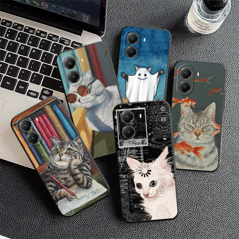 Whimsical Cats Fashion Style Soft Phone Case