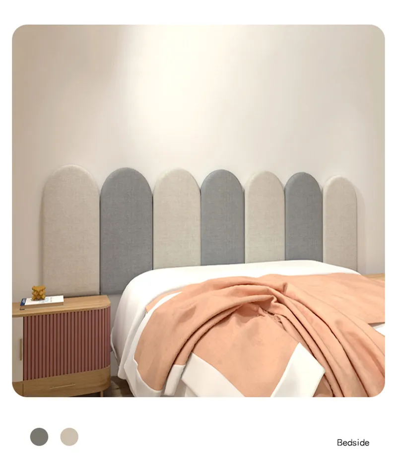 Bed Headboard Decor Bedroom Tatami Soft Package 3D Wall Stickers Kid Room Anti-collision Front Panels Self-Adhesiv Customization