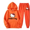 Hello Kitty Cartoon Anime Women Sweatshirt Sweatpants Set Fashion Men Pullover Pants Suit Spring Autumn Couple Hoodie Pant Sets 6