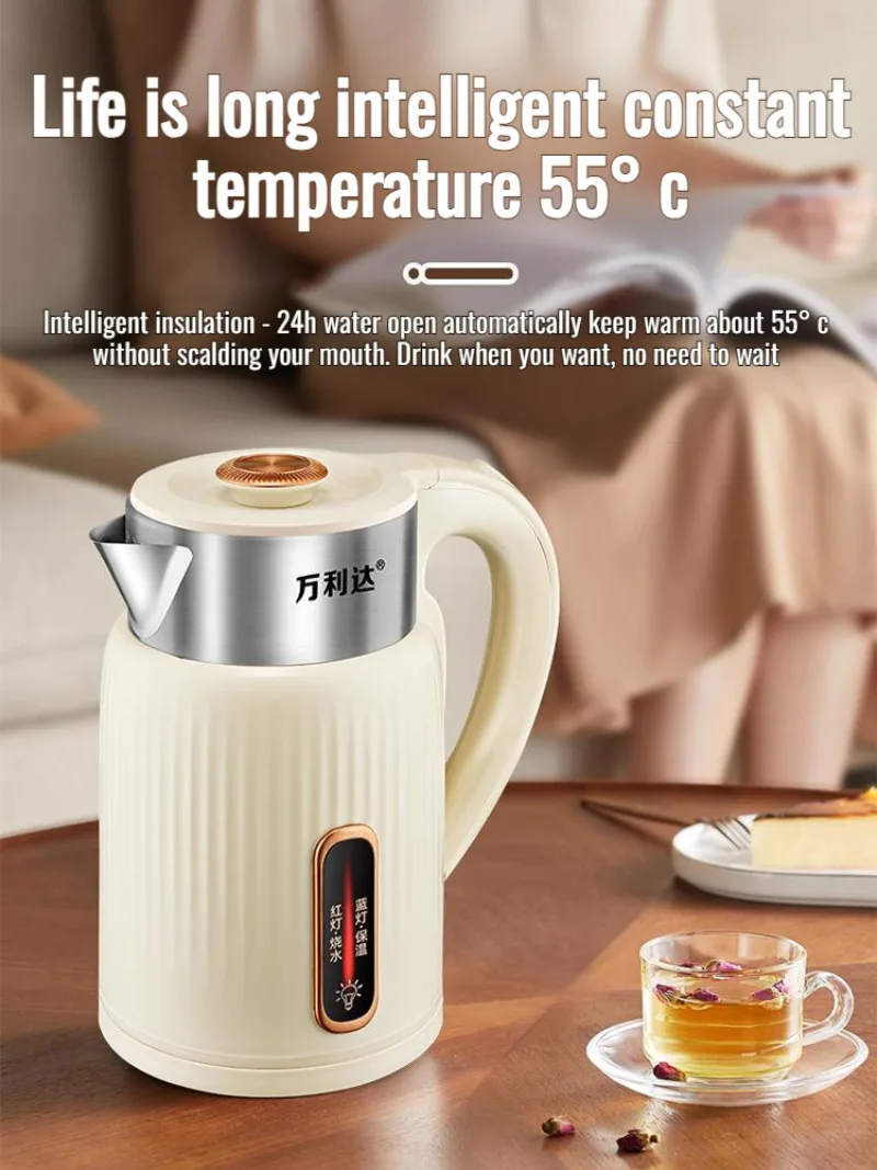 keep warm Kettle electric kettle Large capacity Intelligent thermostat Stainless steel Boil water thinly 3