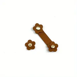 PU Leather Snap Buckles for DIY Purse Making - Stylish Tab Closure and Snap Buttons (Brown)