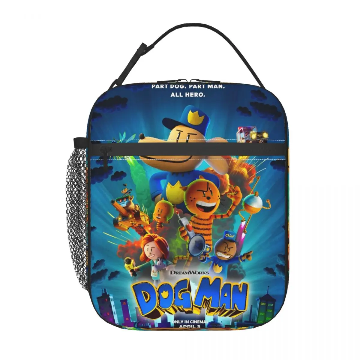 Dog Man Dogman Movie 2025 Comic Merch Insulated Lunch Bag For School Office Food Storage Bag Portable Thermal Cooler Lunch Boxes 3