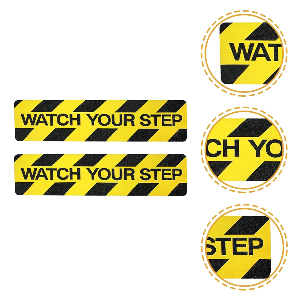 

2 Pcs Stairs Anti-Slip Tape Slippery Wet Floor Warning Decals Non-slip Caution Warning Signs