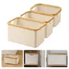 Morden Bamboo Frame Storage Basket Fabric Storage Cube Foldable Storage Basket With Capacity Stable Structure Organizing Toys 1
