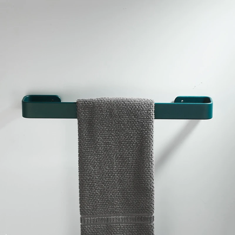 ก้านเดี่ยวติดผนังชั้นวางผ้าขนหนูสีเขียวผ้าเช็ดตัวห้องน้ำบาร์ติดเล็บชั้นวางผ้าขนหนูอาบน้ำที่แขวนรองเท้าอุปกรณ์ในห้องน้ำ 1