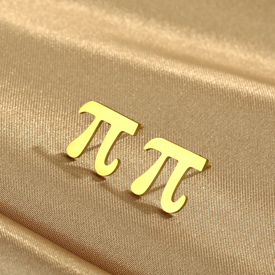 Chandler Stainless Steel Simple Pi Earrings Pi Symbol Math Jewelry Mathematics Teacher Gift for Men and Women 6