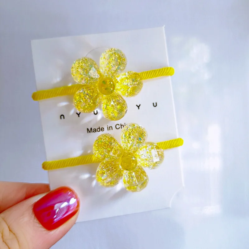 2PCS Nette Cartoon Glänzende Transparente Bär Kinder Elastische Haar Bands Kinder Haar Krawatten Mädchen Haar Zubehör Baby Kopfschmuck – Detail 18