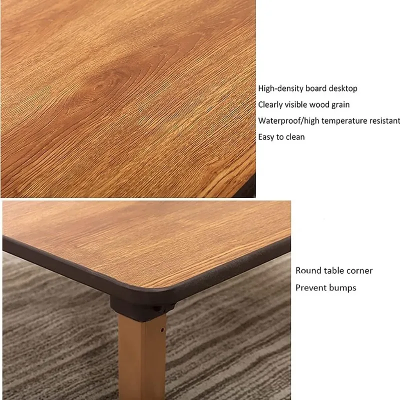 Round Folding Tea Coffee Table, Japanese-Style Low Table, Dining Table,  Small Desk, for Tatami Sitting on The Floor 5