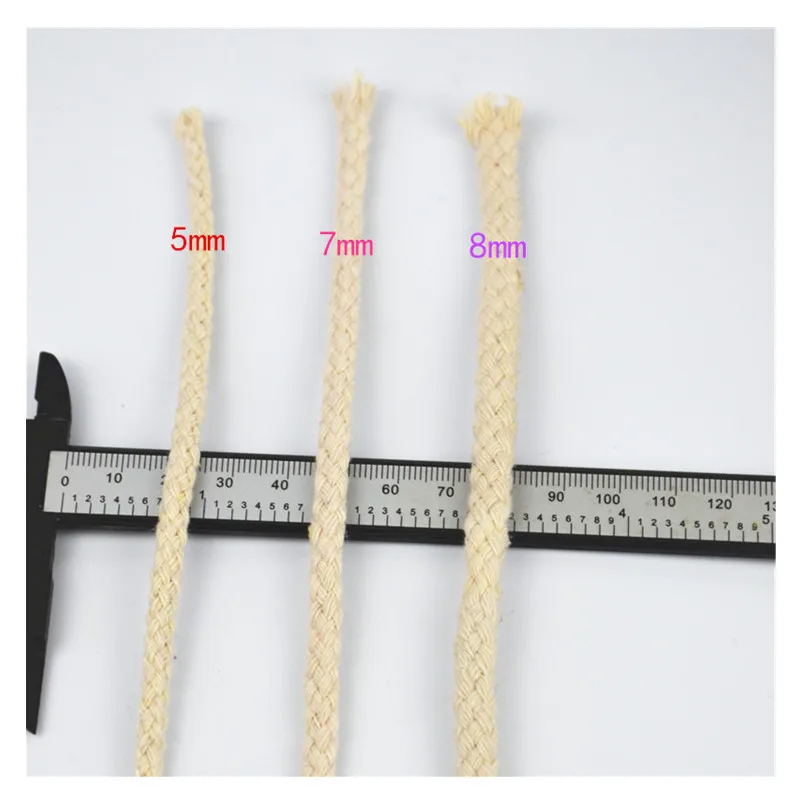 5yards 7mm Cotton Rope DIY Craft Decorative Twisted Cord for Sewing Gift Packing Bouquet Accessories
