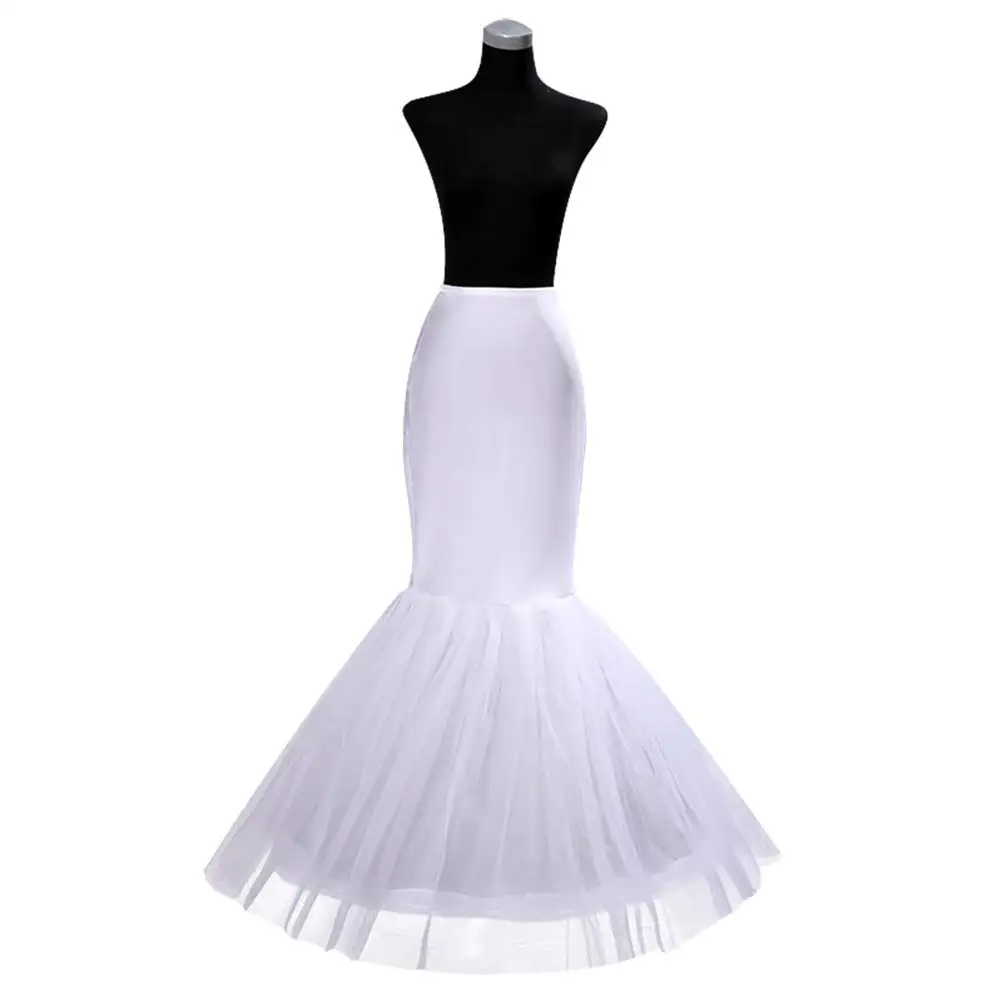 

Women's Mermaid Fishtail Crinoline Petticoat Girls Floor Length Wedding Underskirt