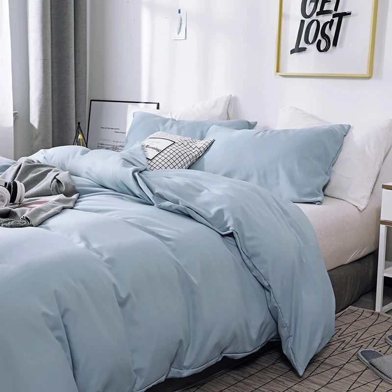 

Queen bed duvet cover, light purple girl down duvet cover set, bedding, large solid color duvet cover