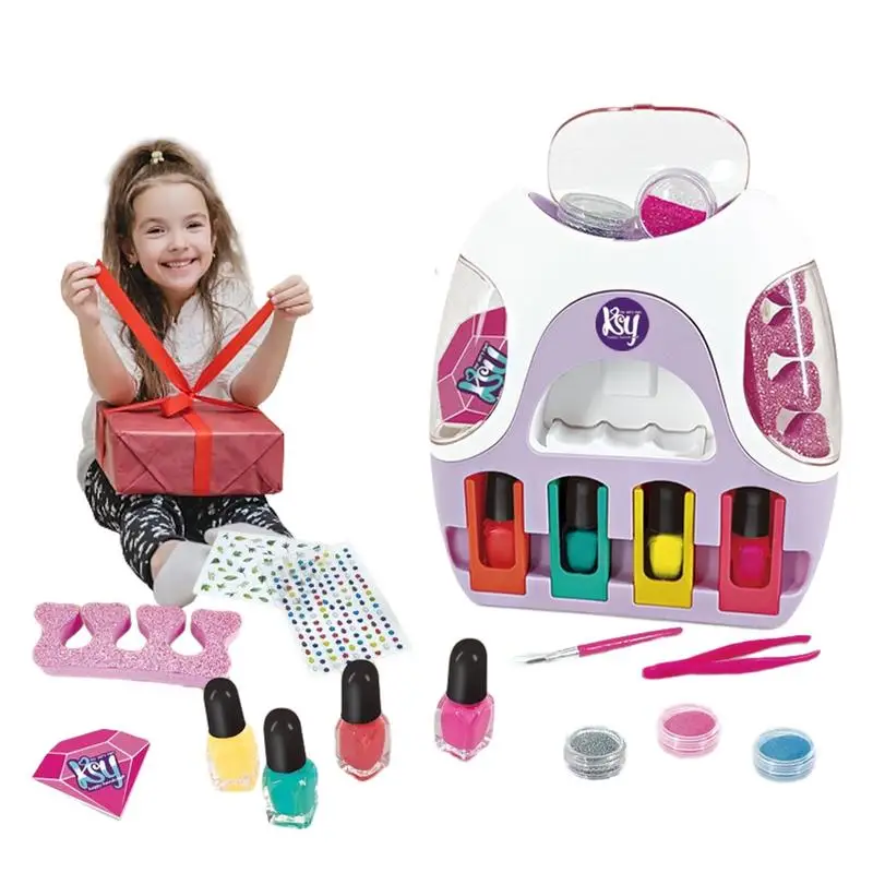 

Kids Nail Polish Kit Little Girl Nail Polish Set Quick Dry & Peel Off Nail Polish Toy & Gift For Girls Fun Stuff For Makeup Spa