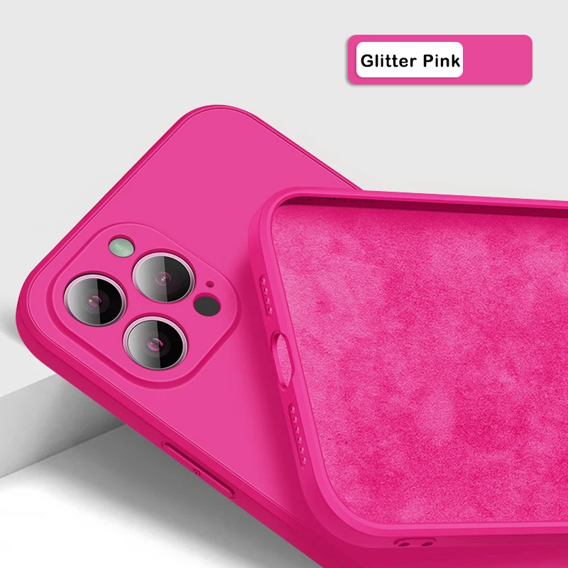 thumbnail image 1 of 3CG New Liquid Soft Silicone Square Phone Case For iPhone 15 14 11 12 13 Pro XS XR Max Mini 7 8 SE2 X Plus Shockproof Back Cover, 1 of 5