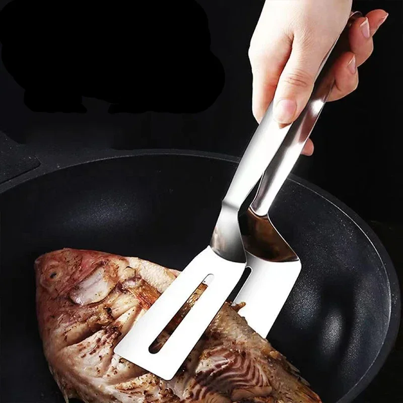 Food Flipping Steak Clips Stainless Steel BBQ Multifunctional Cooking Tong Double Sided Spatula Spatula Tongs Clip Beefsteak