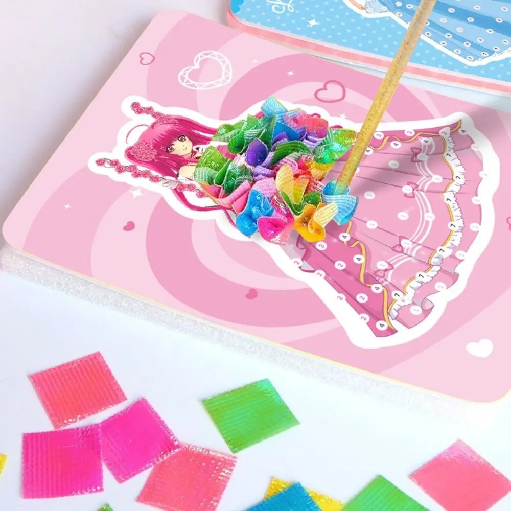창의적인 공예 DIY 페인팅 스티커 교육용 공주 요정 마법 예술 수제 드레스업 게임 예술 공예