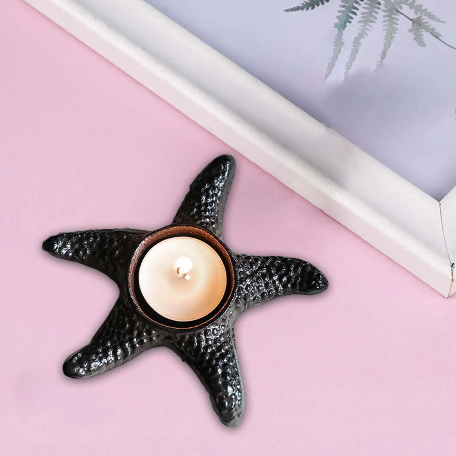 Tealight Candlestick Starfish Candle Holder Black Metal Home Decoration Creative