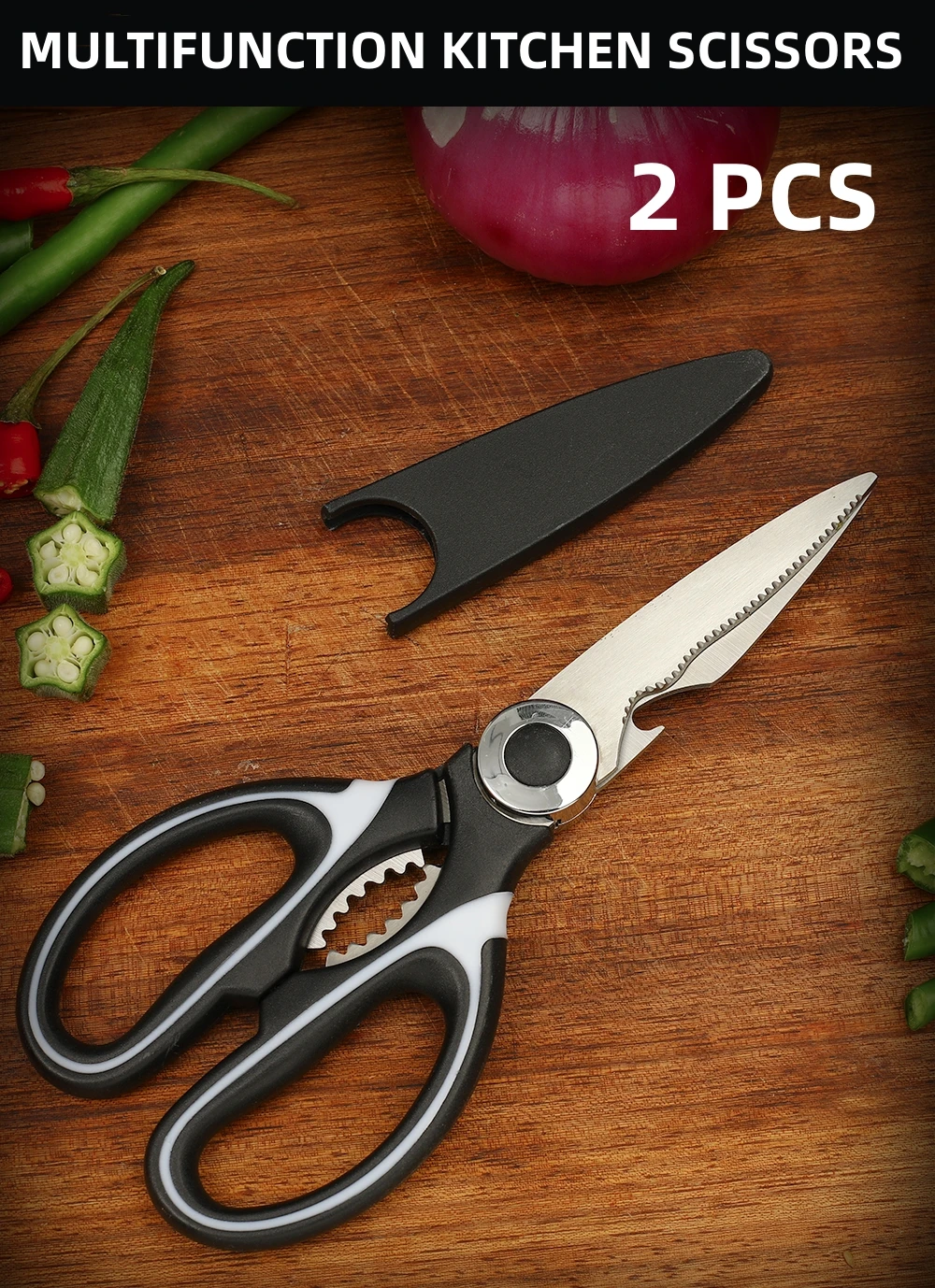 

Multifunctional Kitchen Scissors Plastic Handle Stainless Steel Scissors Kitchen Tijeras De Cocina Chicken Bone Scissors ножницы