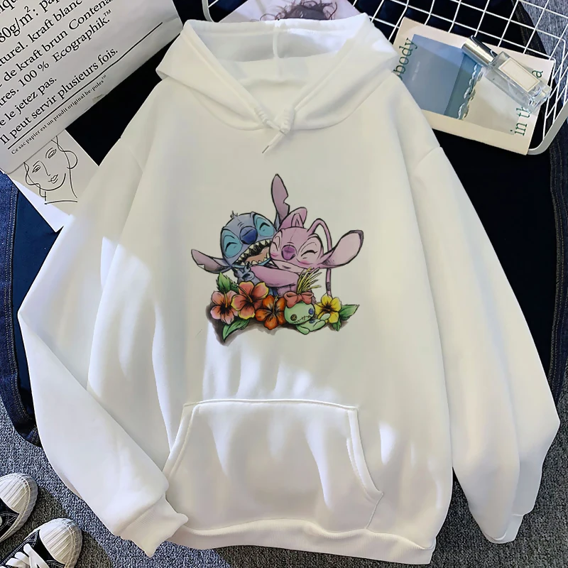 vintage sweatshirts Kawaii Disney Lilo Stitch Anime Funny Cartoon Hoodies Women Kawaii Ohana Stitch Manga Sweatshirt Graphic Harajuku Hoody Female oversized hoodie Hoodies & Sweatshirts