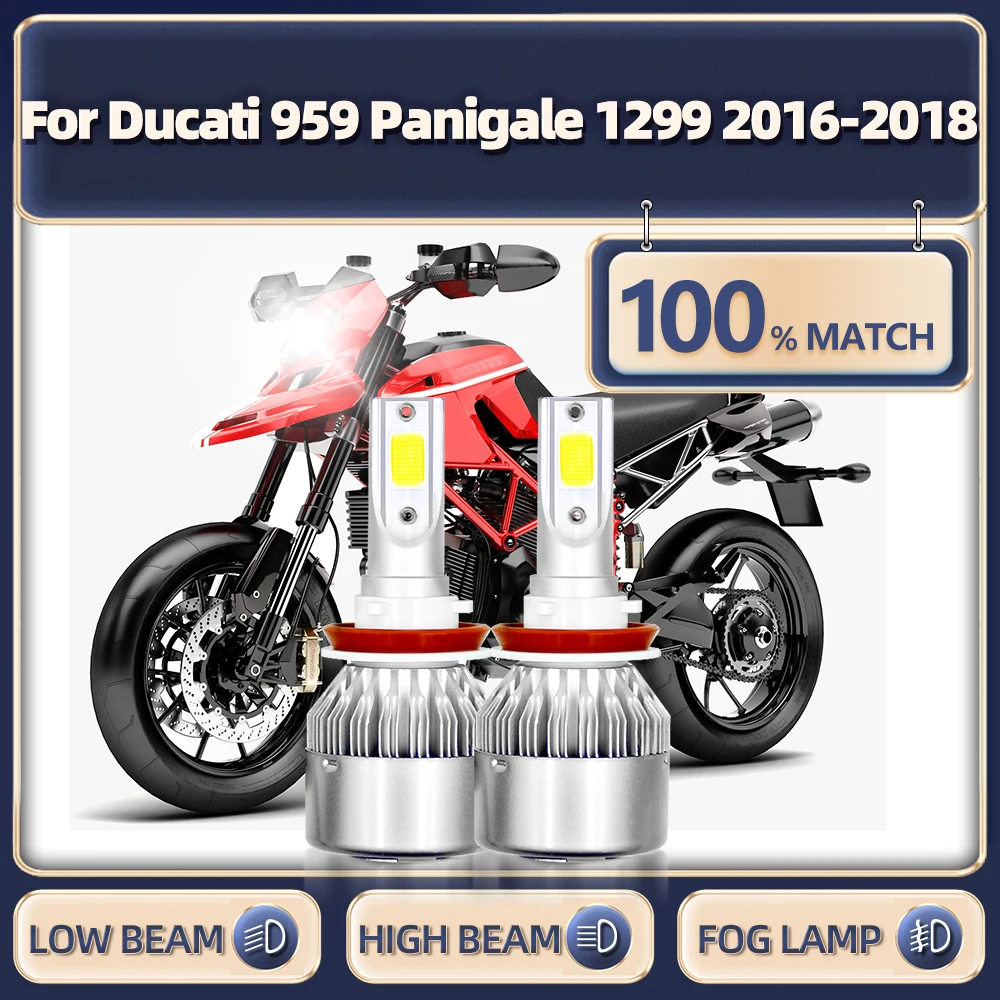 

H11 Motorcycle LED Headlight 12V 6000K White Motorbike Lamp 70W 20000LM Moto Light For Ducati 959 Panigale 1299 2016 2017 2018
