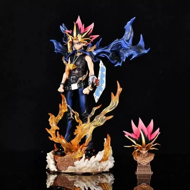 2025 28 cm Anime Duel Monsters Anime Figur Gk Yugi Muto Puppe 2 Köpfe PVC Statue Modell Sammeln Dekoration Spielzeug Weihnachten geschenk