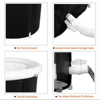 Top unisex portable folding thick bathtub nylon fabric spa bathtub freestanding home ice tub 2