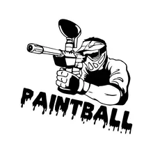 

Black/Silver Paintball Player Silhouette Sport Decorate Body of Car Car Sticker Vinyl Decal 14.5CM*14.8CM