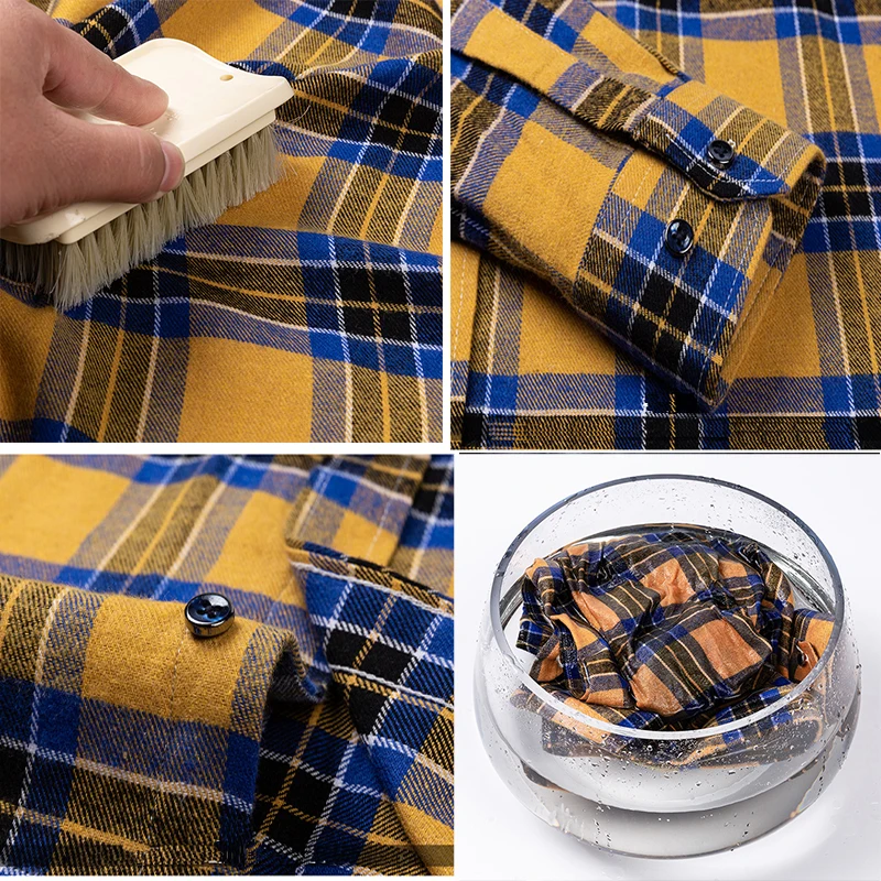Men's pure cotton brushed plaid long-sleeved classic simple breathable business slim casual comfortable street work formal wear